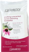 Giovanni Cosmetics - Facial Cleansing Towelettes Soothing Unscented with Aloe & Echinace (Soothing) - 30 st.