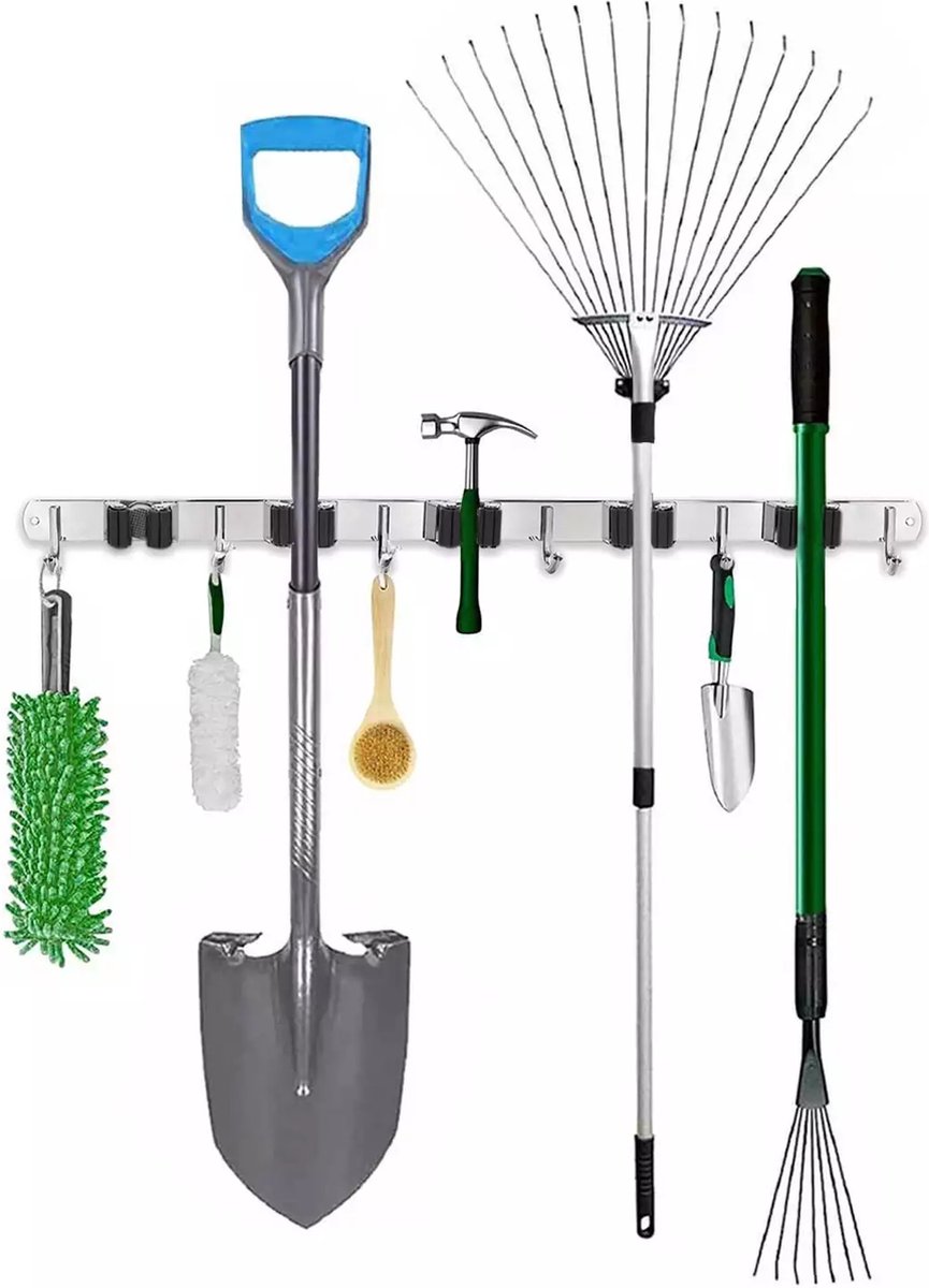 Goedkoopste SODEAL Luxe Bezemhouder - Opbergsysteem - Bezem ophangsysteem - Ophanghaken - Tuingereedschap - Gereedschap opbergen - Zwart