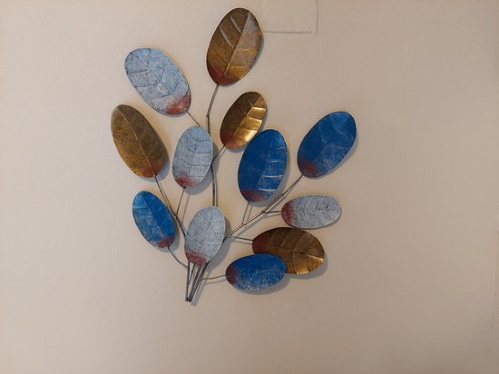 Floz Design moderne wanddeco bladeren - subtiel kleur in interieur - metalen muurdecoratie - duurzaam en fairtrade - gerecycled metaal