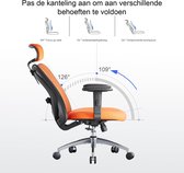 Bol.com Ergonomische bureaustoel draaistoel met verstelbare lendensteun hoofdsteun en armleuning hoogteverstelling en kantelfunc... aanbieding