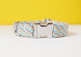 Awesome Paws halsband hond - Honden Halsband Polka dots - Multicolor - Handmade | Maat M