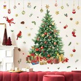 Kerst venster muursticker kerstboom grote muursticker boom aquarel raamstickers sneeuwvlokken kardinaal vogel etalage glas deur feest kerstdecoratie