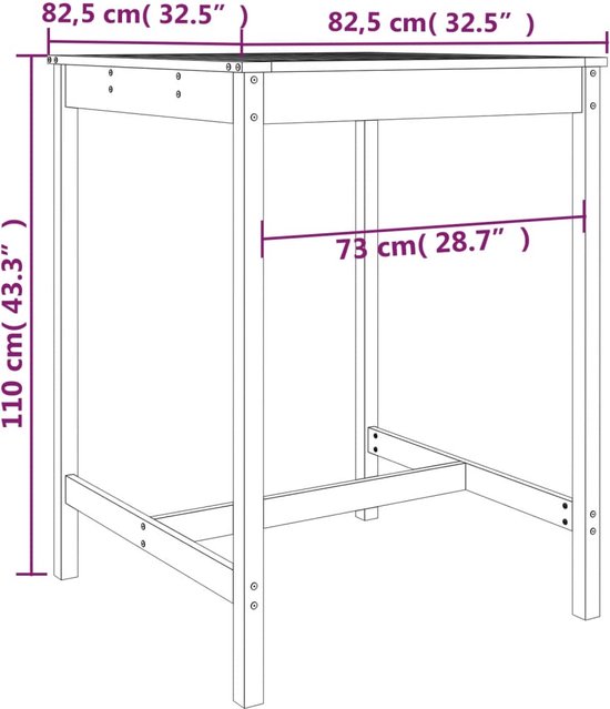 vidaXL-3 pièces- Ensemble de bar de jardin-Solide - douglashout