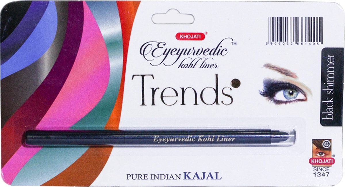 K-Veda - Eyeyurvedic Black Shimmer Kohl Liner - Pure Ghee & Organic Coconut Oil - Ancient Unani Principles - Lustrous Eyes with Youthful Glow