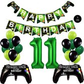 Snoes Mega Game Gamers Helium Verjaardags Ballonnen Feestdecoratie Green Cijfer Ballon nr 11