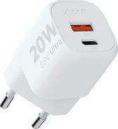 Chargeur Xtorm 20W GaN2 Ultra - Technologie GaN -USB-C et USB-A - Power Delivery - Plastique recyclé GRS - Wit