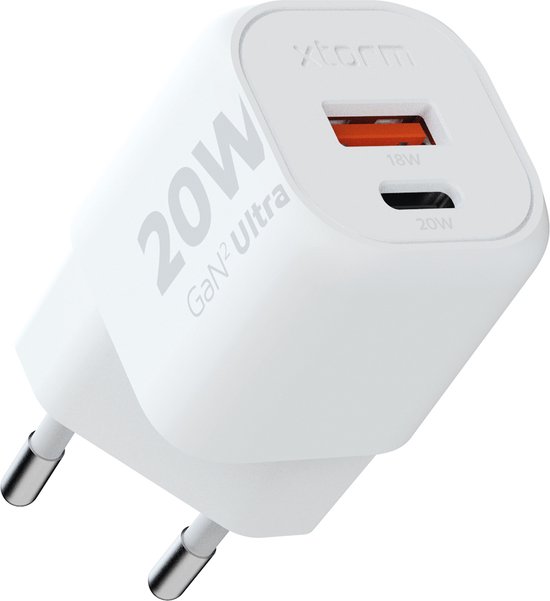 TOOQ GaN Wandladegerät 45W – Mit USB-C PD & USB-A QC, Kompakt, Weiß, Ideal Für Reisen, Inkl. Europäischer Zertifizierungen