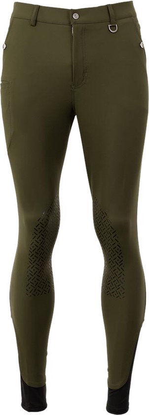 Pantalon d'équitation BR BR Maikel pour homme avec genouillères en silicone 48 Vert olive