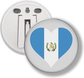 Button Met Clip - Hart Vlag Guatermala
