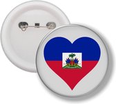 Button Met Speld - Hart Vlag Haiti