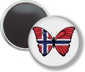 Button Met Magneet - Vlinder Vlag Noorwegen - NIET VOOR KLEDING