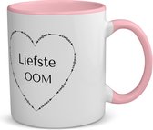 Akyol - liefste oom koffiemok - theemok - roze - Oom - de liefste oom - verjaardag - cadeautje voor oom - oom artikelen - kado - geschenk - 350 ML inhoud