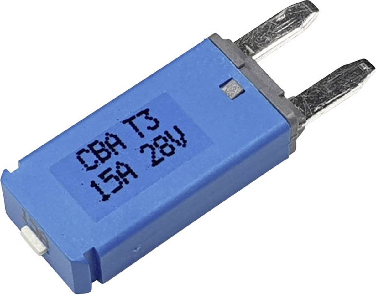 Hansor Circuit Breaker Mini, type 3. Manual Reset, 15A CBA3 Series 15A Zekeringautomaat standaard vlakzekering 15 A Bla