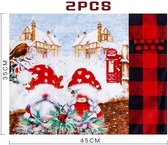 Set van 2 placemats met sneeuwvlokken, hittebestendig, wasbaar, Kerstmis, vakantie, keuken, tafeldecoratie (45 x 35 x 0,05 cm)