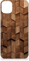 Houten Print Telefoonhoesje Geschikt voor iPhone 11 Wooden Cubes