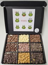 Belgische Chocolade Callets Proeverij Pakket met mystery card 'Opkikkertje' met persoonlijke (video) boodschap | Chocolademelk | Chocoladesaus