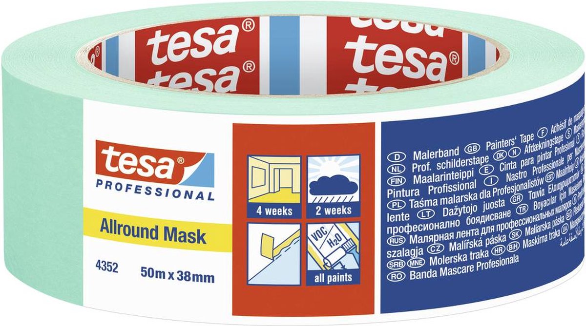 tesa ALLROUND MASK 04352-00003-00 Maskeertape Mint (l x b) 50 m x 38 mm 1 stuk(s)