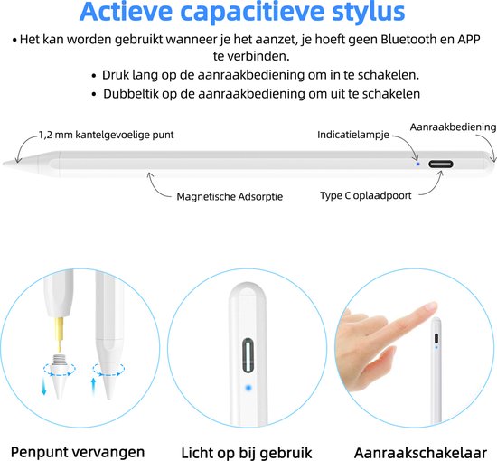 COO Stylet pour iPad 10e/9e, Apple Pen avec rejet de la paume, stylet pour  (2018-2023)