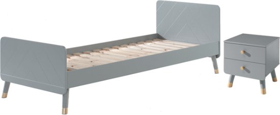 Lit Voiture Enfant VIPACK - Rouge, 90x200 Cm, MDF - Sommier Inclus, Style Course