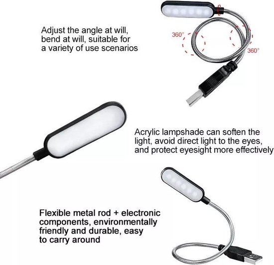 IBBO® - Lampe Flexible pour ordinateur portable - Éclairage de clavier LED - USB - Lampe de lecture - Siècle des Lumières LED USB