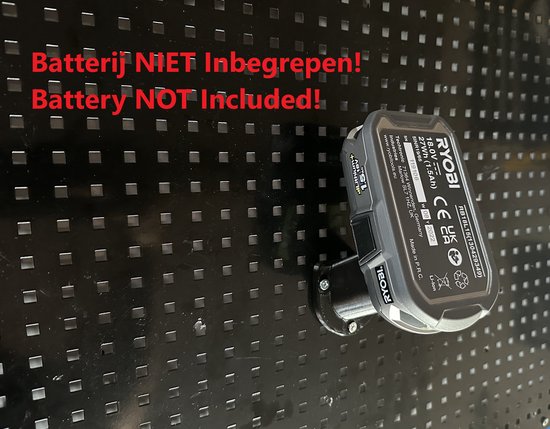 Houder Voor Ryobi One+ 18V accu - Batterijhouder - Wandbevestiging - Wall Mount - Batterij NIET Inbegrepen!