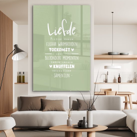 MuchoWow® Peinture sur verre 100x150 cm - Peinture sur verre acrylique - Citations - 'Amour' - Mariages - Dictons - Photo sur verre - Peintures