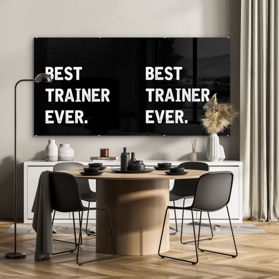 MuchoWow® Peinture sur Verre - Citations - Meilleur - Formateur - 160x80 cm - Peintures sur Verre Acrylique - Photo sur Glas