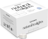 C-lights - Natuurlijke Theelichten - Waxinelichtjes - 100 stuks - 100% Plantaardige Wax & Eco-katoenen lont - Vegan -Duurzaam