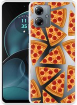 Cazy Hoesje geschikt voor Motorola Moto G14 Pizza Party