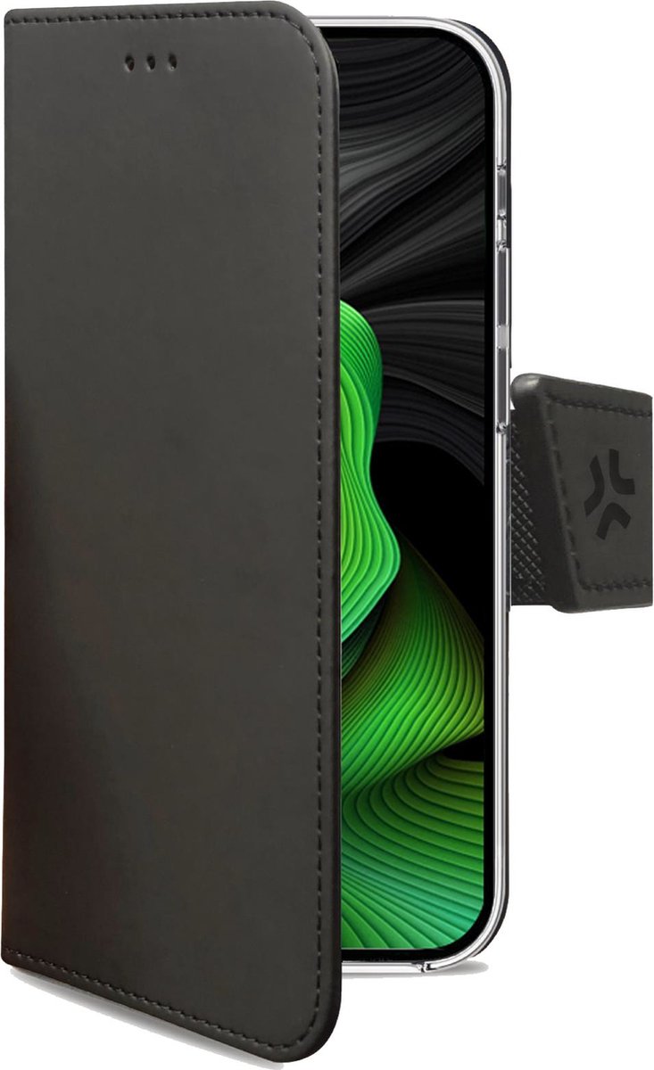 Celly Wally Bookcase Hoesje - Apple iPhone 15 Pro - Kunstleer - Pasjeshouder - Zwart