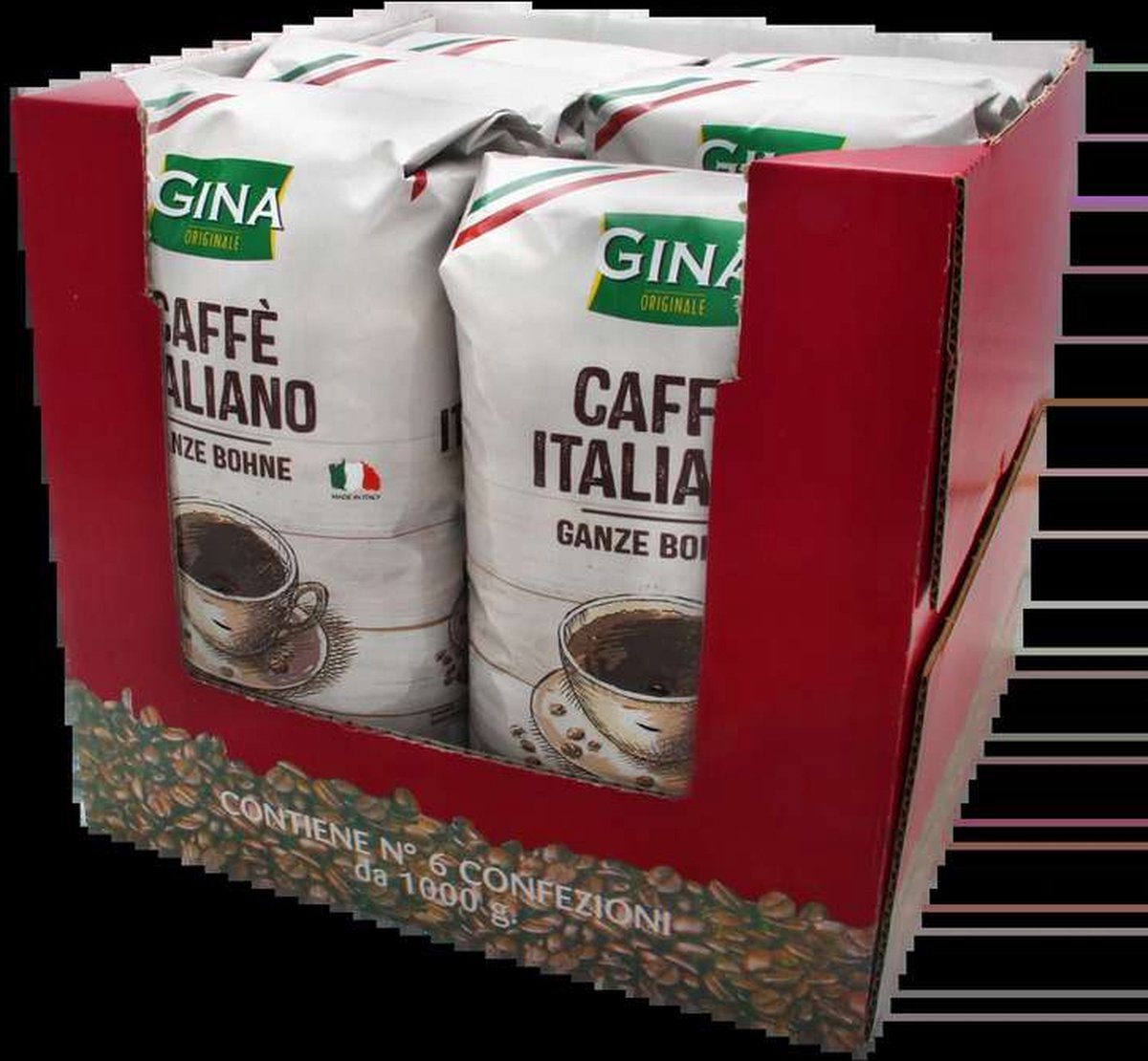Koffie - Caffè Italiano - bonen - 1kg - Doos 6 stuks