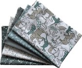 BINK Bedding - 5 lapjes - 100% katoen - Quilt Patchwork - Groen 60 x 40 cm - Set = 5 lapjes stof - hobby - creatief - naaien
