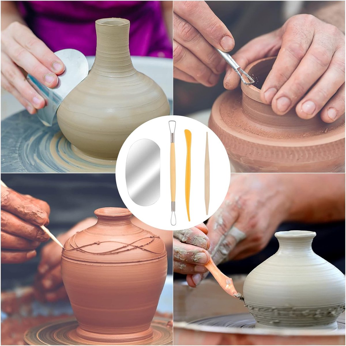 Kit d'outils poterie, argile polymère céramique, kit sculpture, modelage,  poterie, d'argile sculpture avec sac