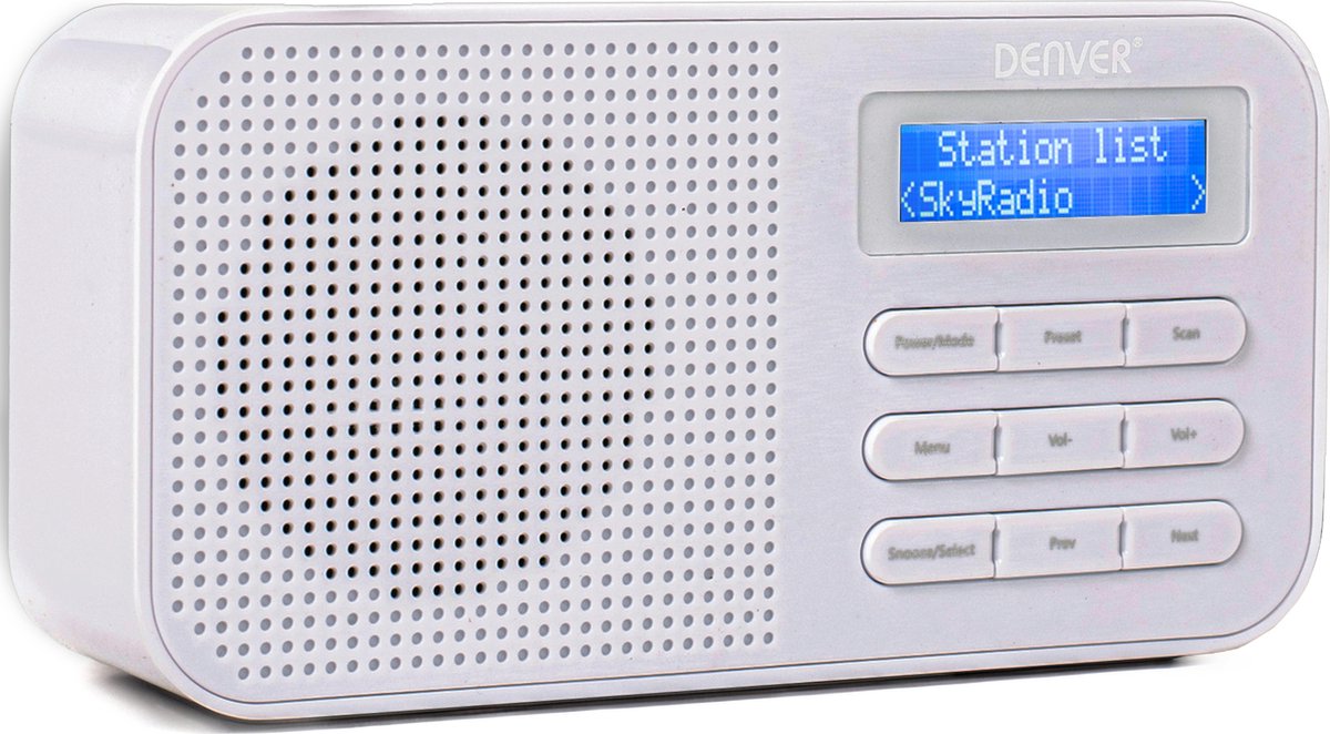 Denver DAB Radio - Keukenradio - FM Radio - Draagbare Radio - Batterijen & Netstroom - DAB42 - Wit