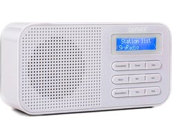 Denver DAB Radio - Noodradio / Noodpakket - Batterijen & Netstroom - Keukenradio - Draagbare Radio - DAB42 - Wit