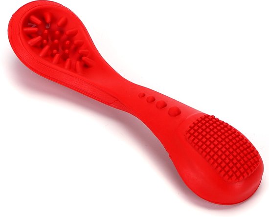 Nobleza Cuillère en caoutchouc pour chien - Jouet de dentition pour chien - Soins dentaires Chiens - Nettoyant pour dents de chien - Jouets à mâcher pour chien - Chiens à collation pour chien - Rouge