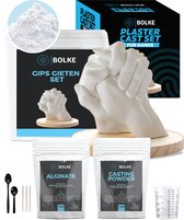 Bolke® Gipsafdruk - gips gieten - modelgips - gips handen volwassenen pakket - handafdruk baby - gips gieten kinderen - gips handen - Hobbypakket - kerstcadeau