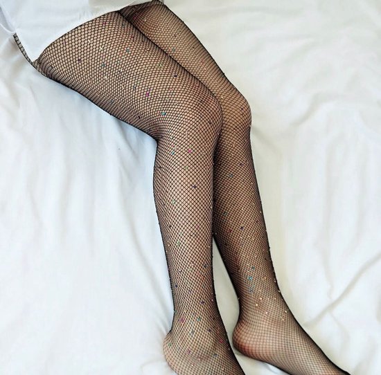 Collants avec détails strass noir femme