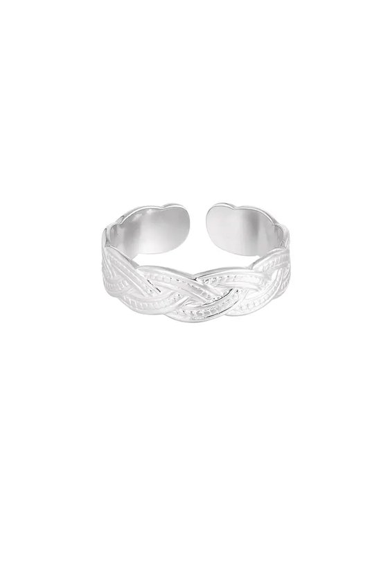 Ring Braided Print - Yehwang - Ring - One size - Stainless Steel - Zilver