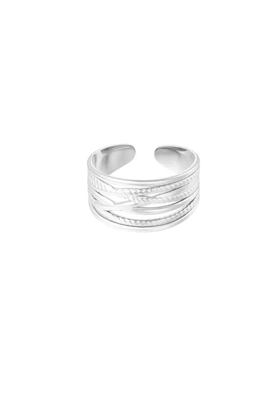 Ring different layers - Yehwang - Ring - Stainless Steel - One size - Zilver