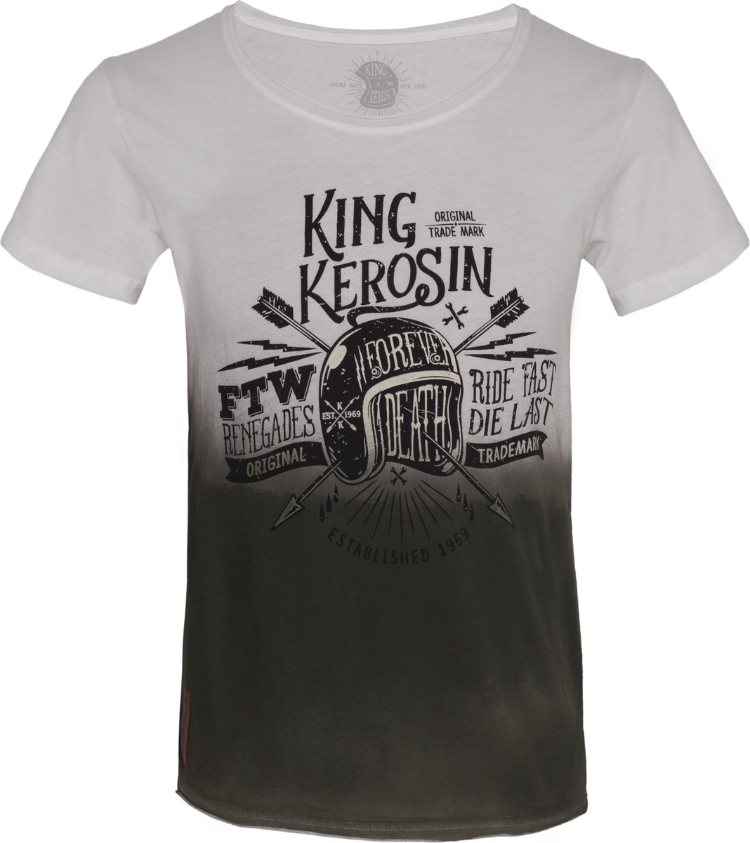 King Kerosin T-Shirt Ride Fast Die Last White-L