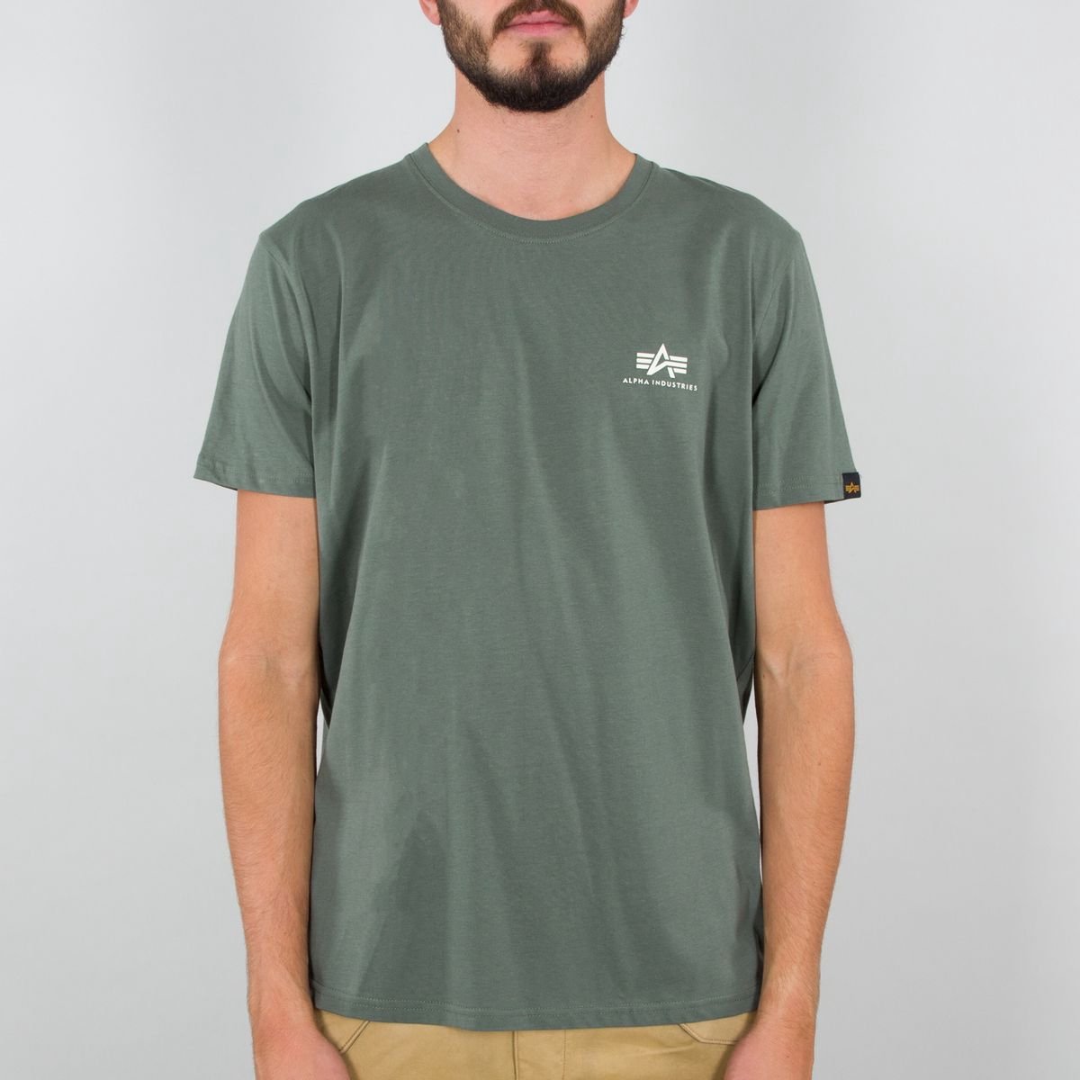 Alpha Industries Basic T Small Logo T-Shirt / Unisex Vintage Green-XL
