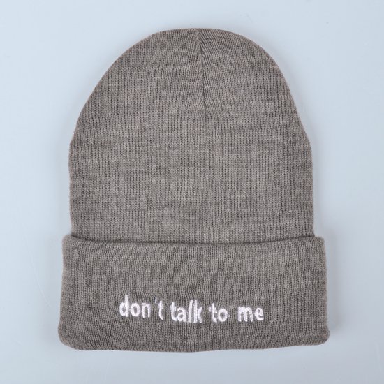 "don't talk to me" Muts - Unisex Muts – Heren Muts - Gebreide kleding voor heren met geweven labels