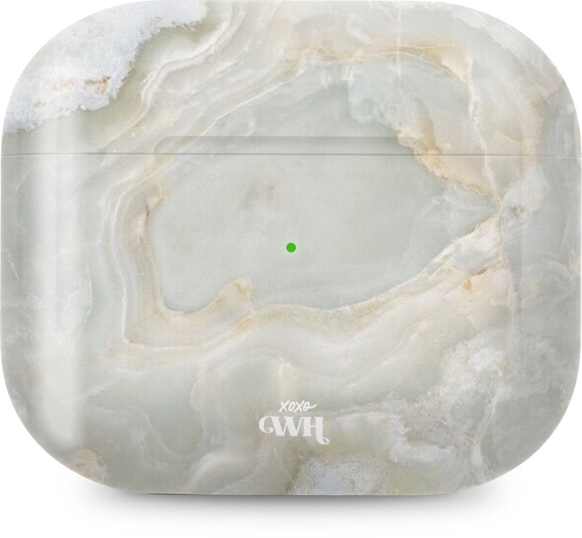 xoxo Wildhearts hoesje geschikt voor Airpods Pro 1 / Pro 2 - Marble Green Illusion - Ook als telefoonhoesje verkrijgbaar - schokbestendige case geschikt voor Airpod Pro (2) - koptelefoon case - Beschermhoes met marmerprint - marmer look - groen