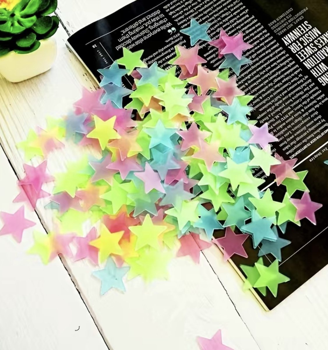 100 stuks glow in the dark sterren