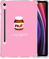 Cover Geschikt voor Samsung Galaxy Tab S9 Leuk Siliconen Hoes Nut Boyfriend met transparant zijkanten