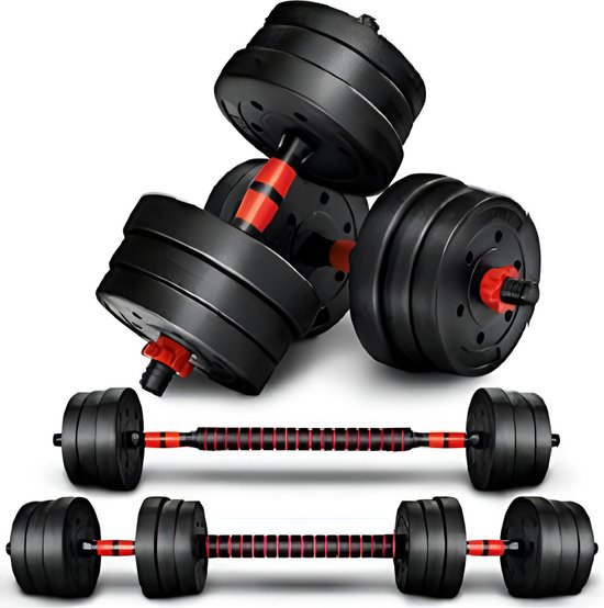 Mobiclinic Mancuernas Ajustables 2 En 1 Extenfit Peso De 1- 10 Kg Incluye Mancuernas Y Barra De Extension Acolchada