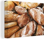 Toile de pain fraîchement cuite 2cm 160x120 cm - Tirage photo sur toile (Décoration murale salon / chambre) XXL / Groot format!