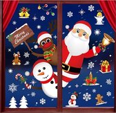Kerst raamstickers - Kerstversiering – Kerststickers – Kerst raamdecoratie – Kerstdecoratie voor binnen – 6 vellen – Kerstman, Sneeuwpop, Merry Christmas en meer -Dubbelzijdige afbeelding