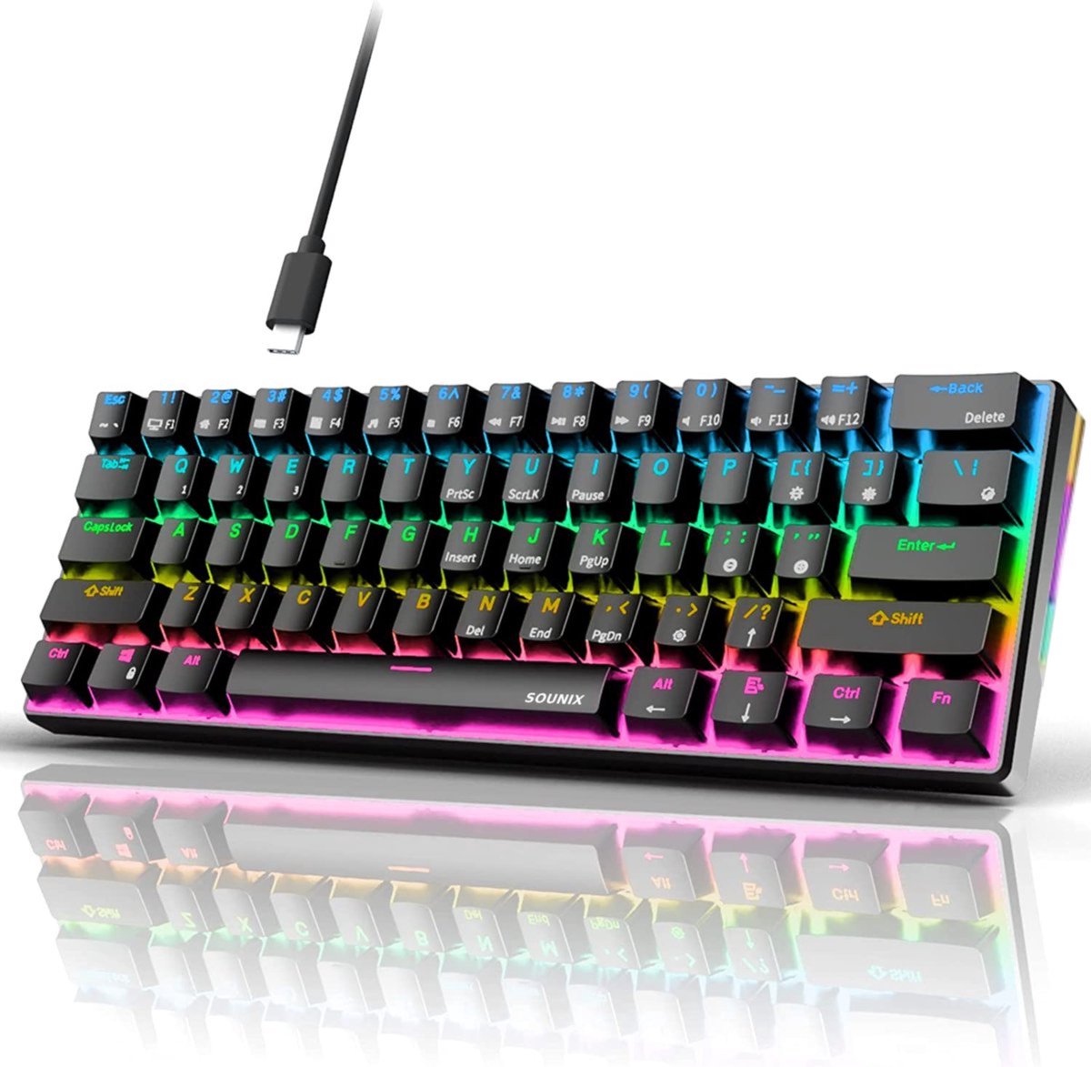 Sounix Gaming Keyboard - 60% Mechanisch Qwerty Gaming Toetsenbord - Niet  gebruikt voor... | bol